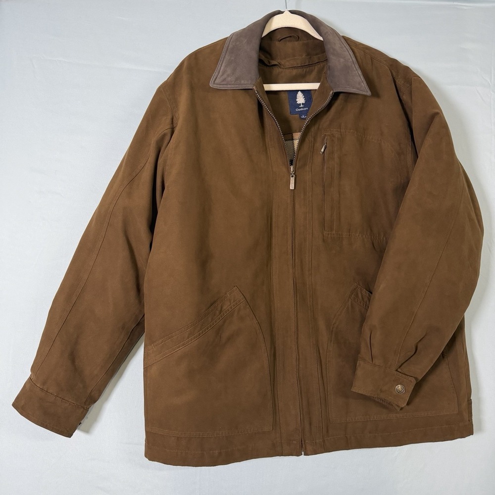 Roundtree Yorke Outdoor Size-L Suede Hunt Ranch Coat Jacket Removable Zip Lining